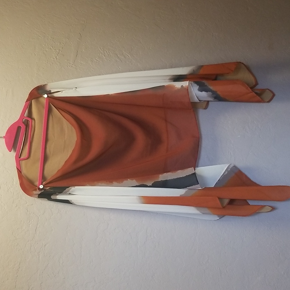 WING-LIKE Sheer Over cover for Blouse or shell, Earth tones EUC CL#9